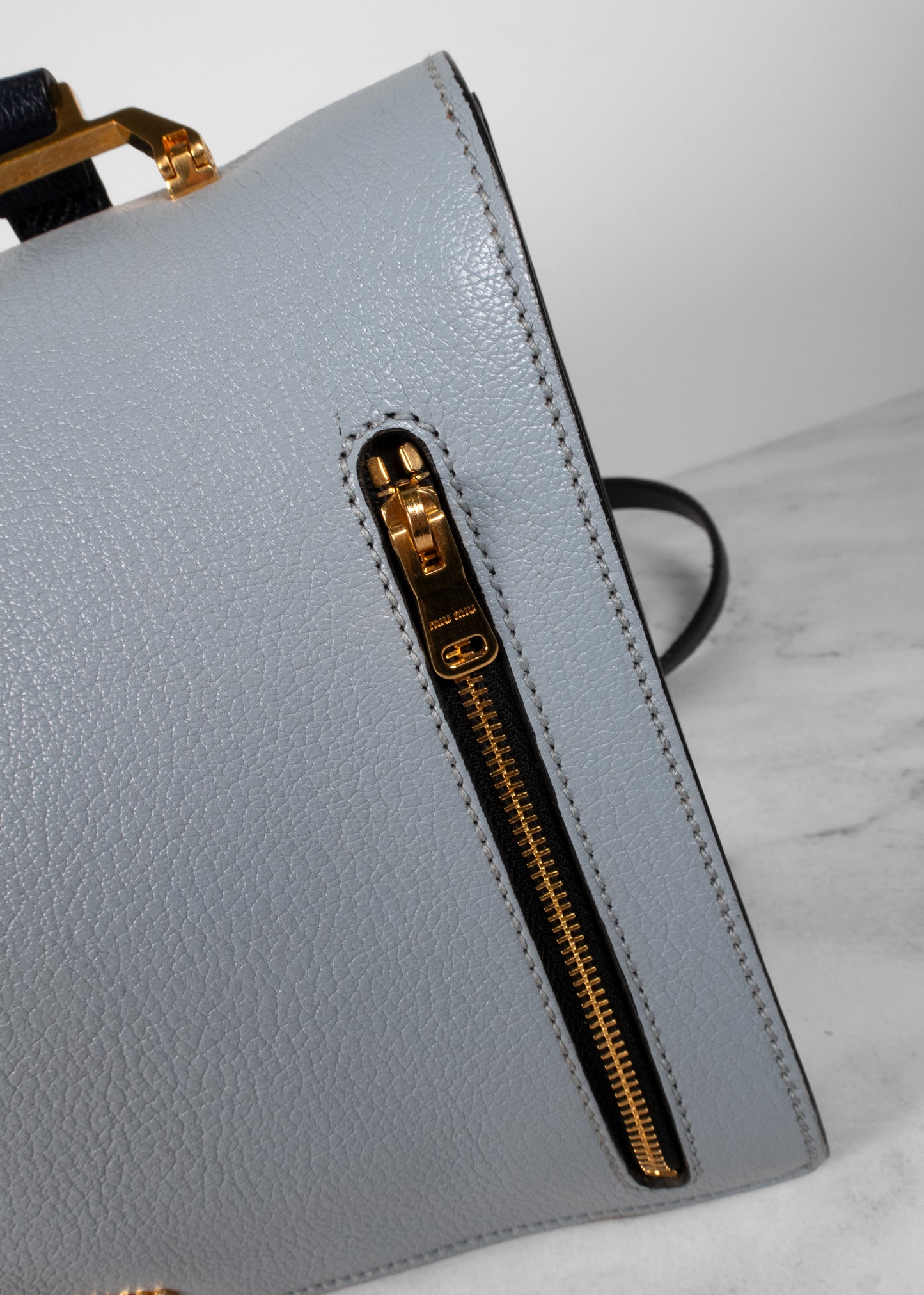 Miu Miu Goatskin Bandoliera Madras Bi-Color Shoulder Bag