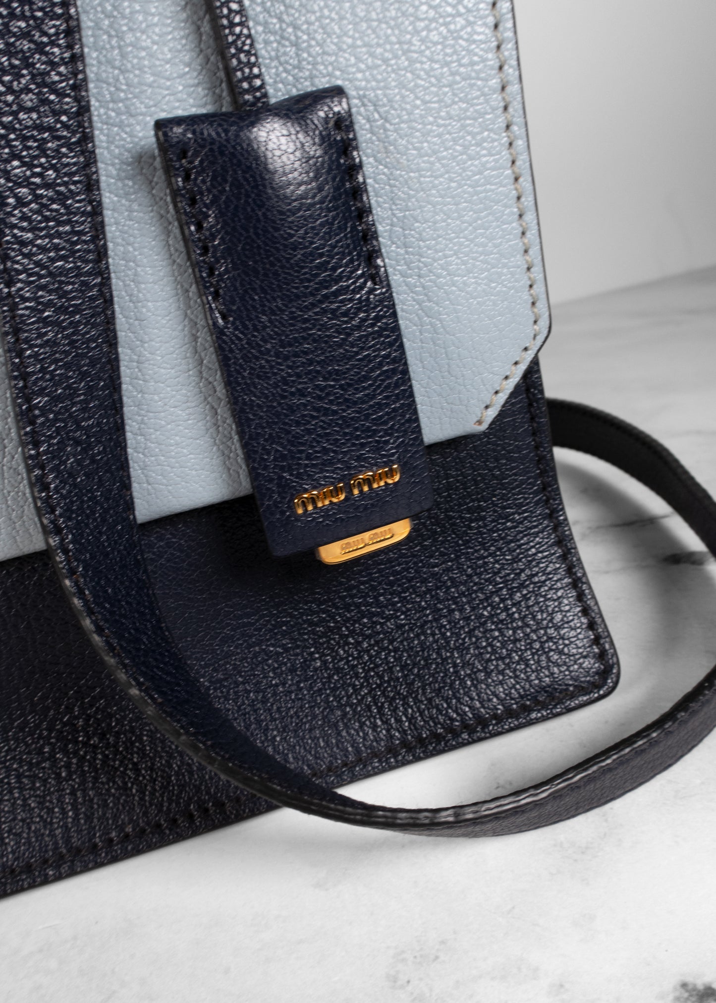 Miu Miu Goatskin Bandoliera Madras Bi-Color Shoulder Bag