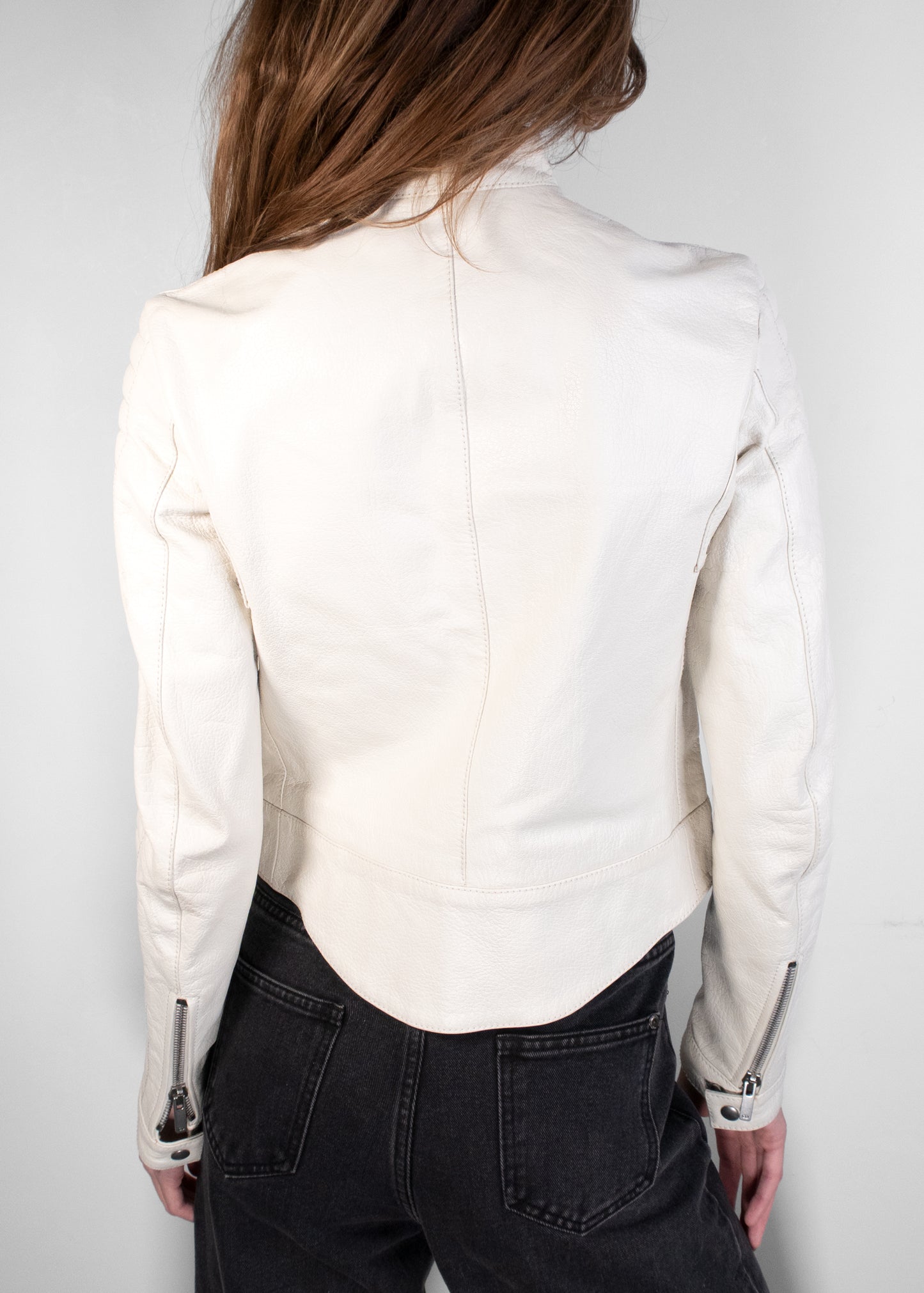Dior Runway Cream Goat Leather CD Bee Quilted Biker Jacket