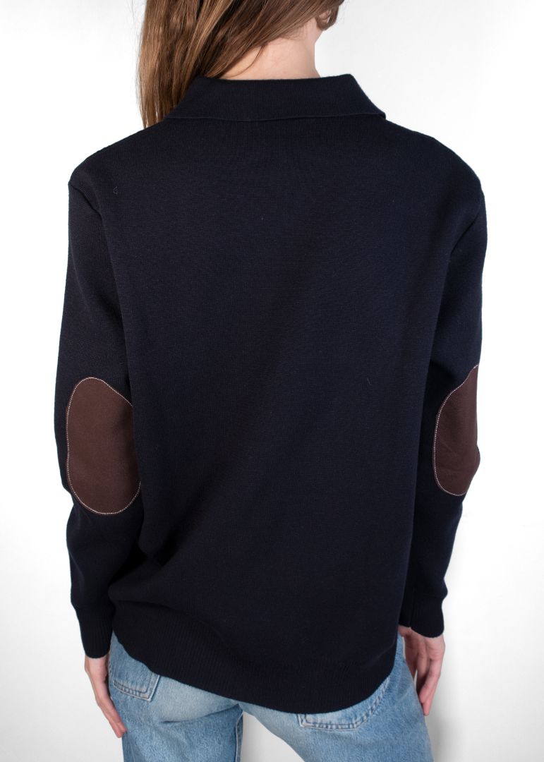 Miu Miu Navy Wool And Brown Suede Zip Up Jacket