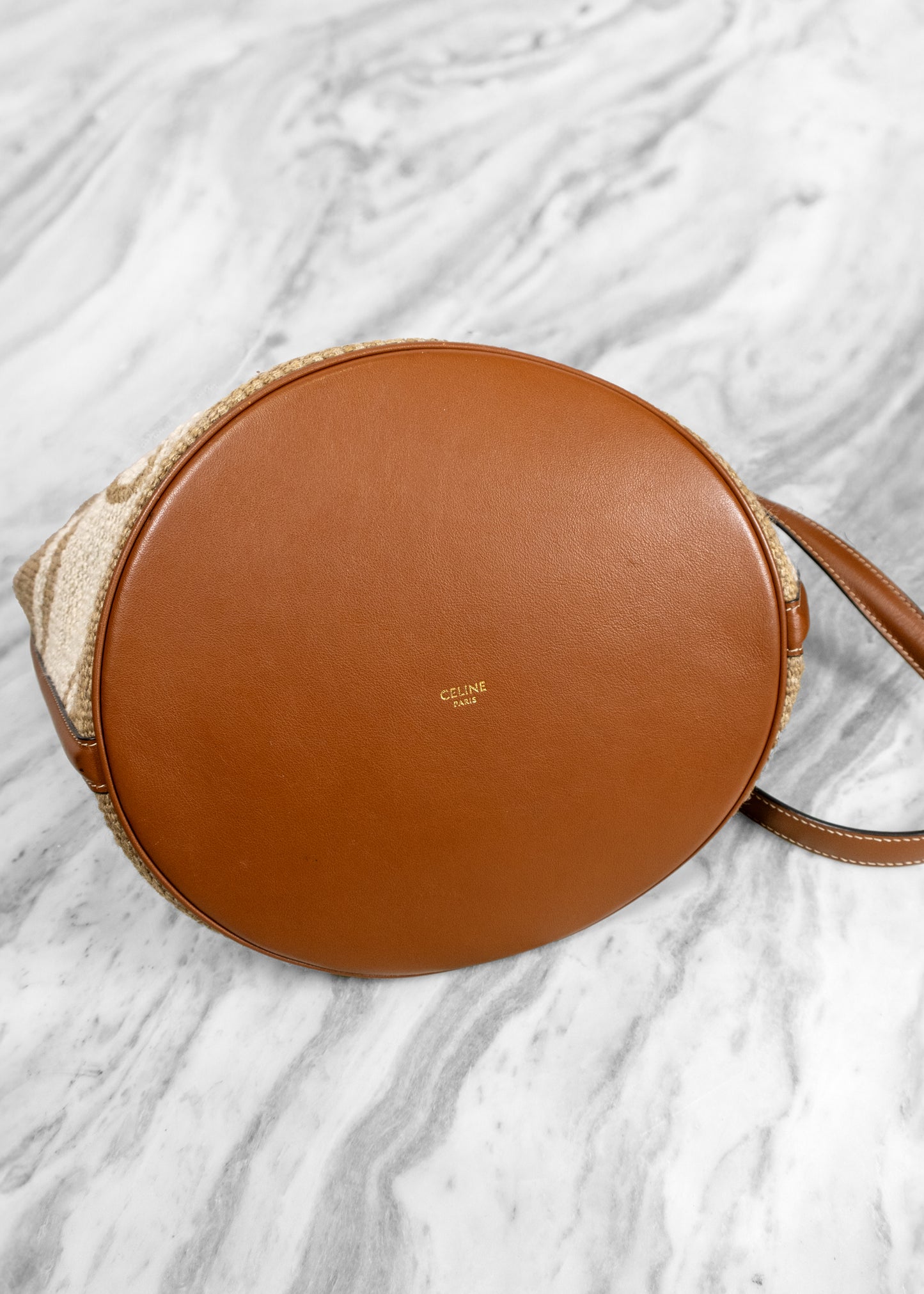 Celine Natural Bucket 16 Bag In Textile