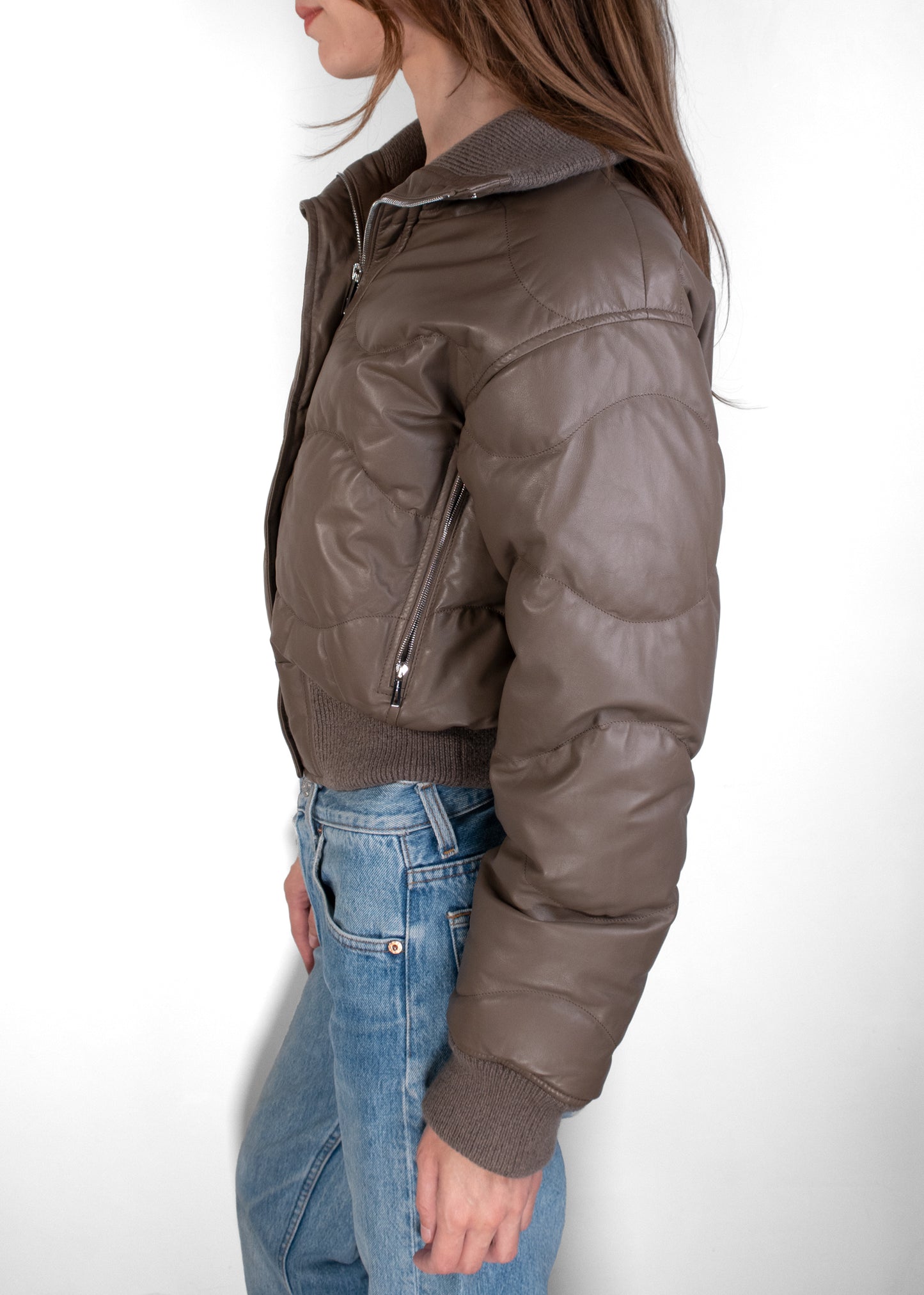 Hermès Leather Down Jacket