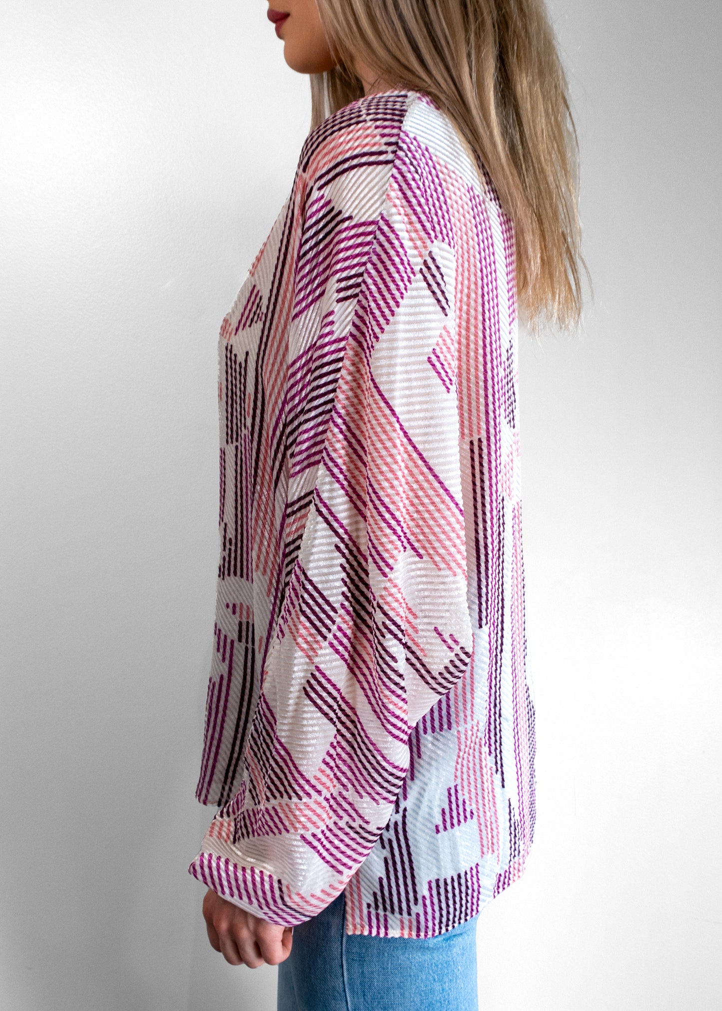Chanel Printed Long Sleeve Button-Up Top