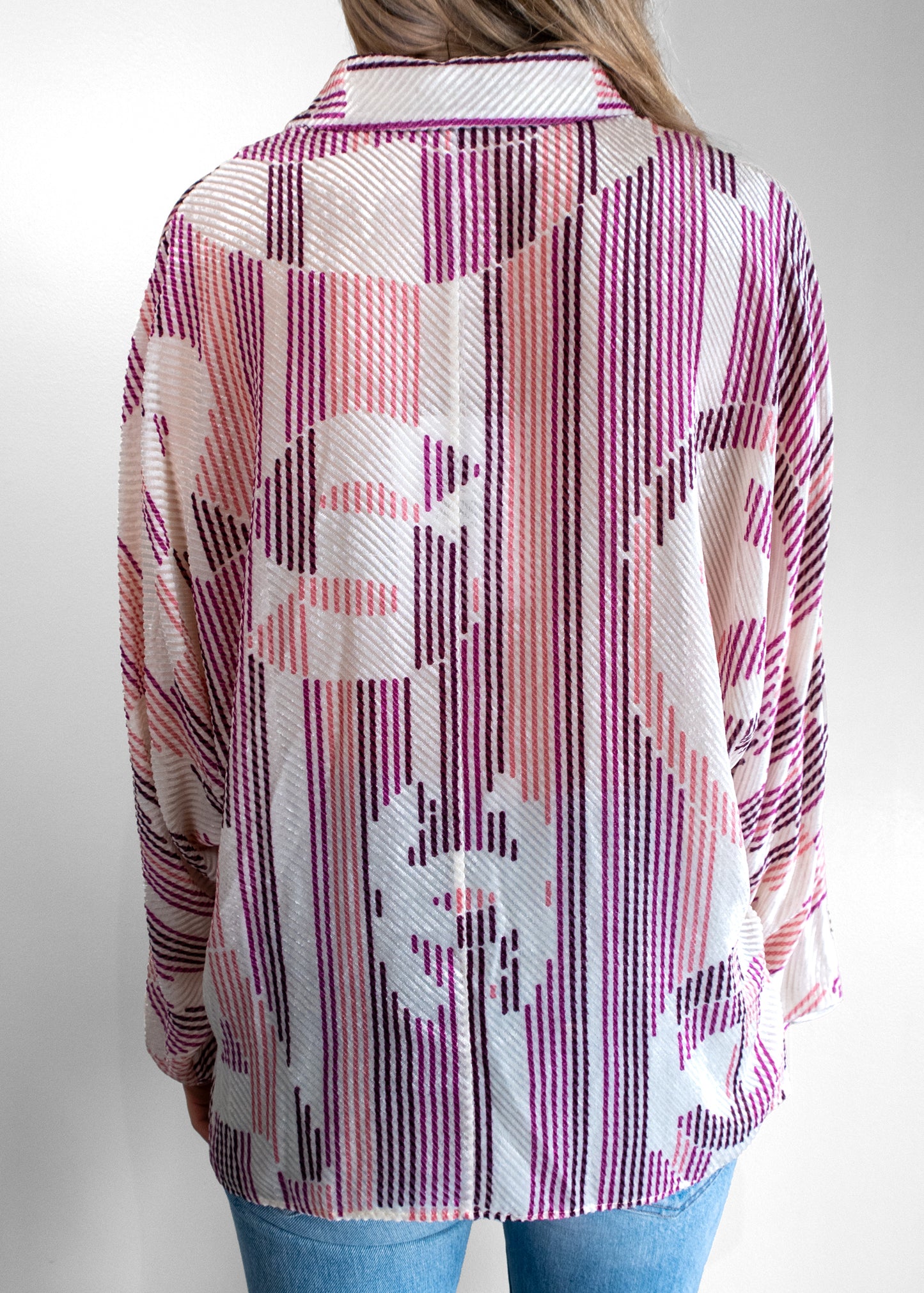 Chanel Printed Long Sleeve Button-Up Top