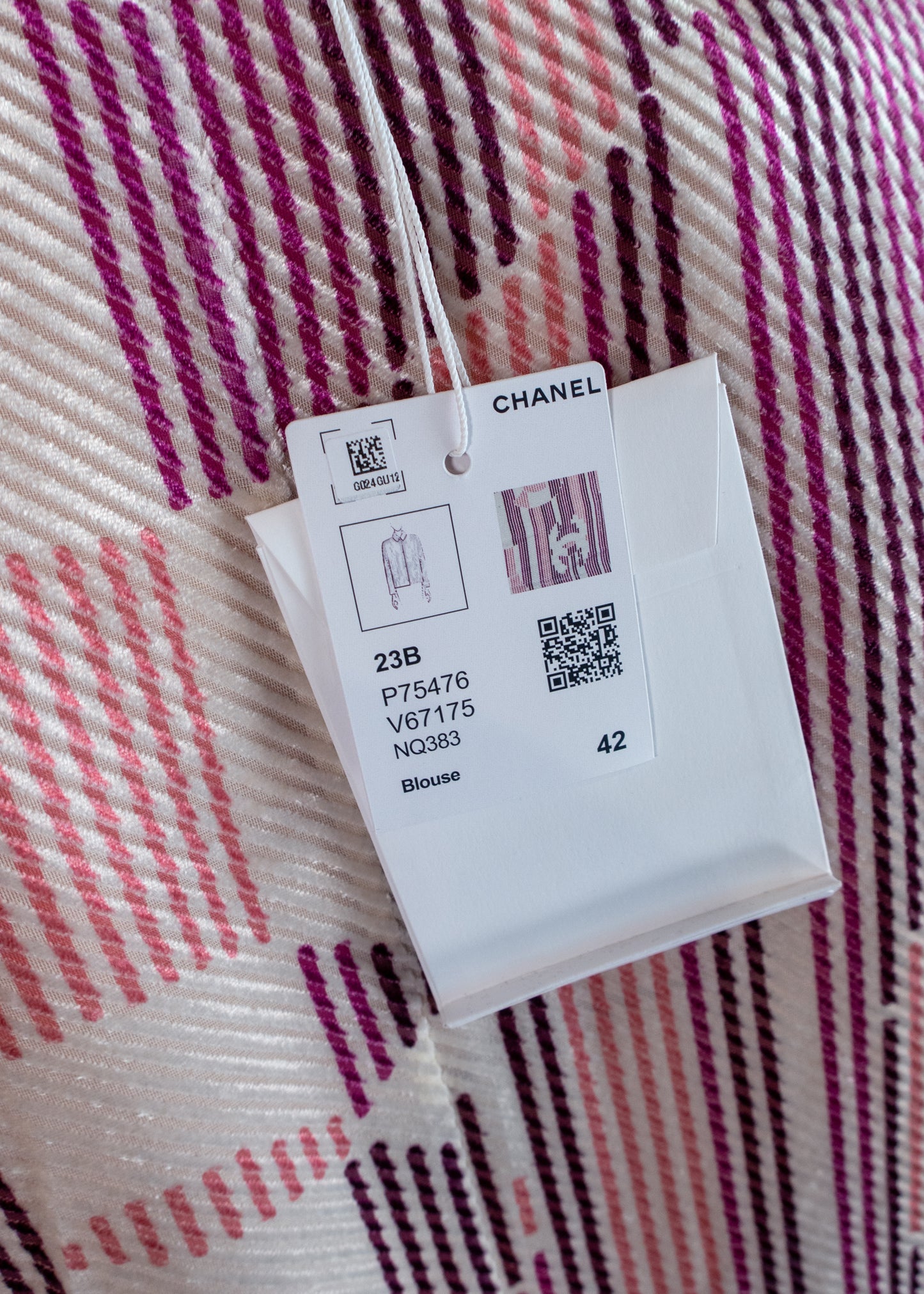 Chanel Printed Long Sleeve Button-Up Top