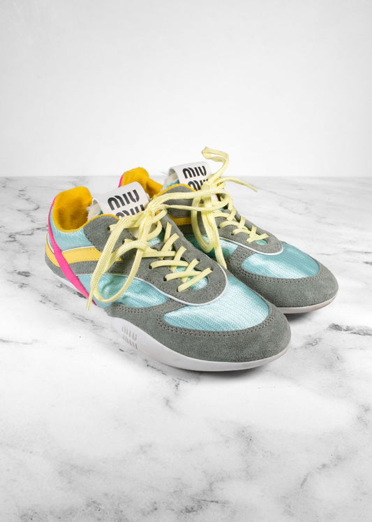 Miu Miu Colorblock Nylon Tech Runner Sneakers