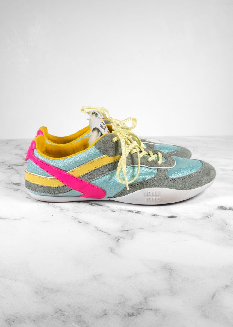 Miu Miu Colorblock Nylon Tech Runner Sneakers