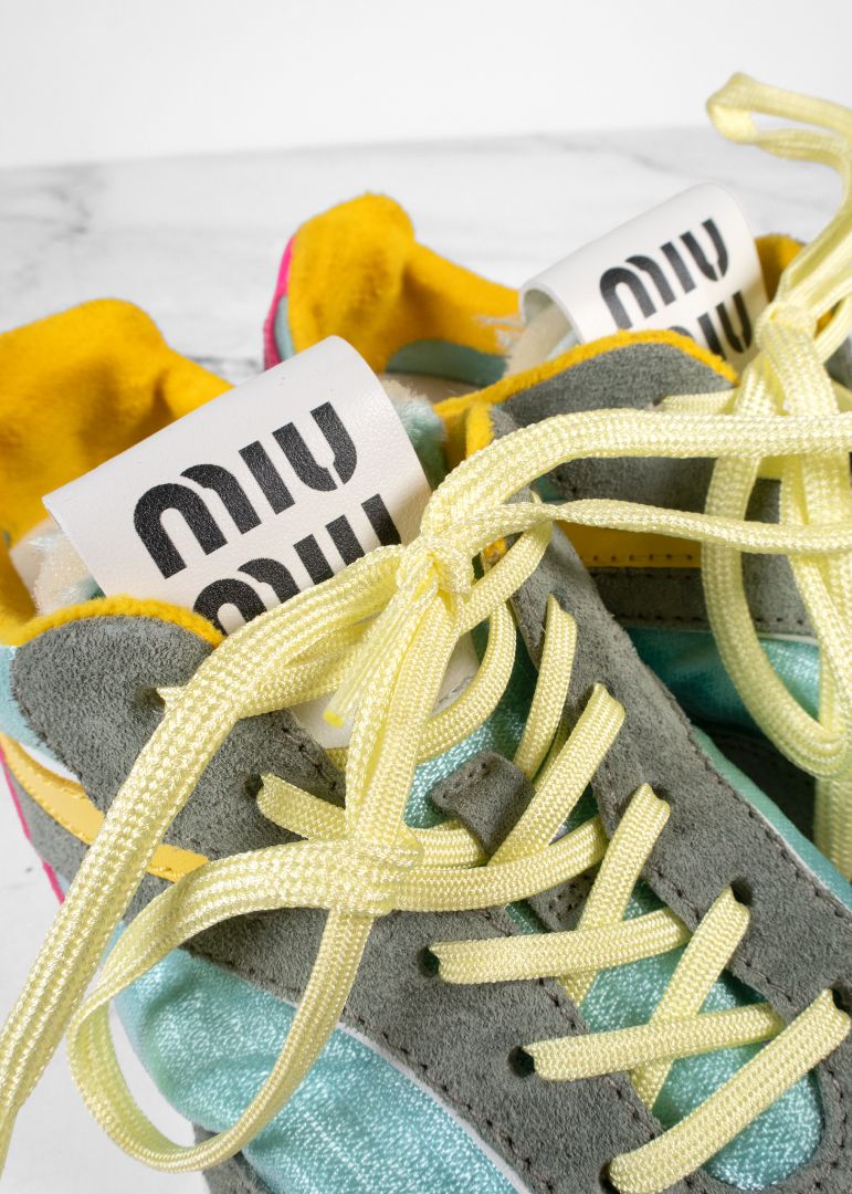 Miu Miu Colorblock Nylon Tech Runner Sneakers