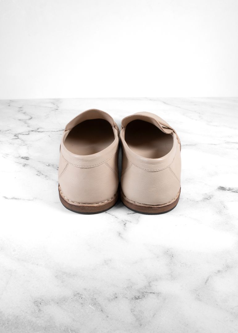 The Row Beige Leather Cary Loafers
