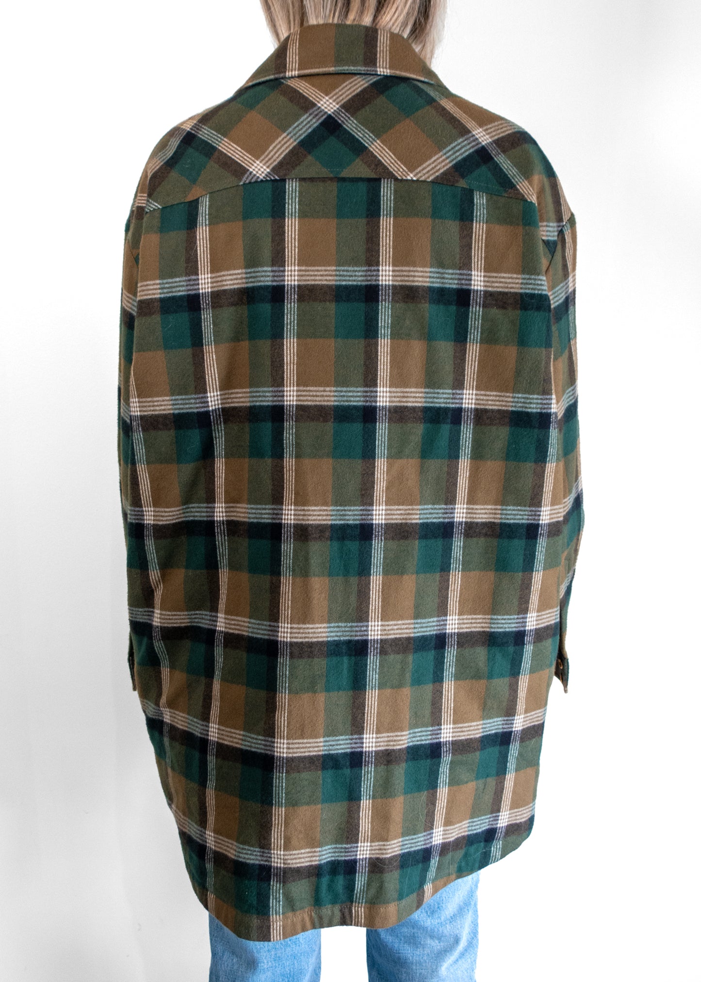 Celine Overshirt Plaid Print Utility Jacket