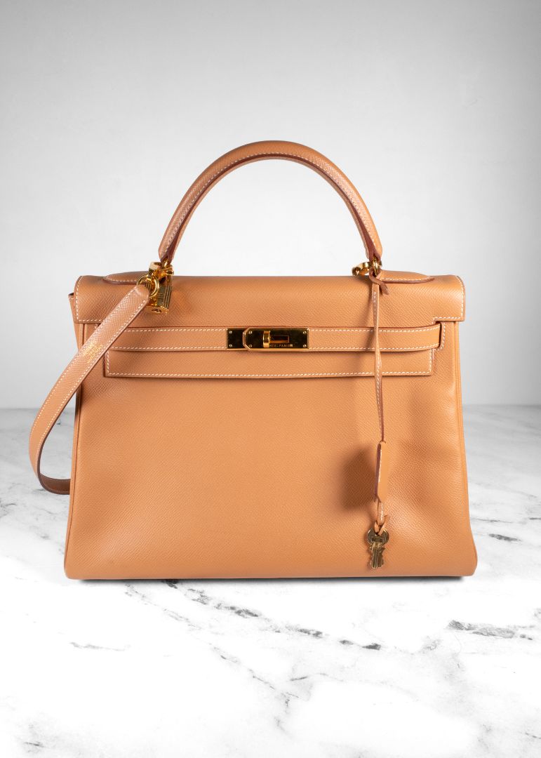 Hermes Tan Kelly 28 Souple