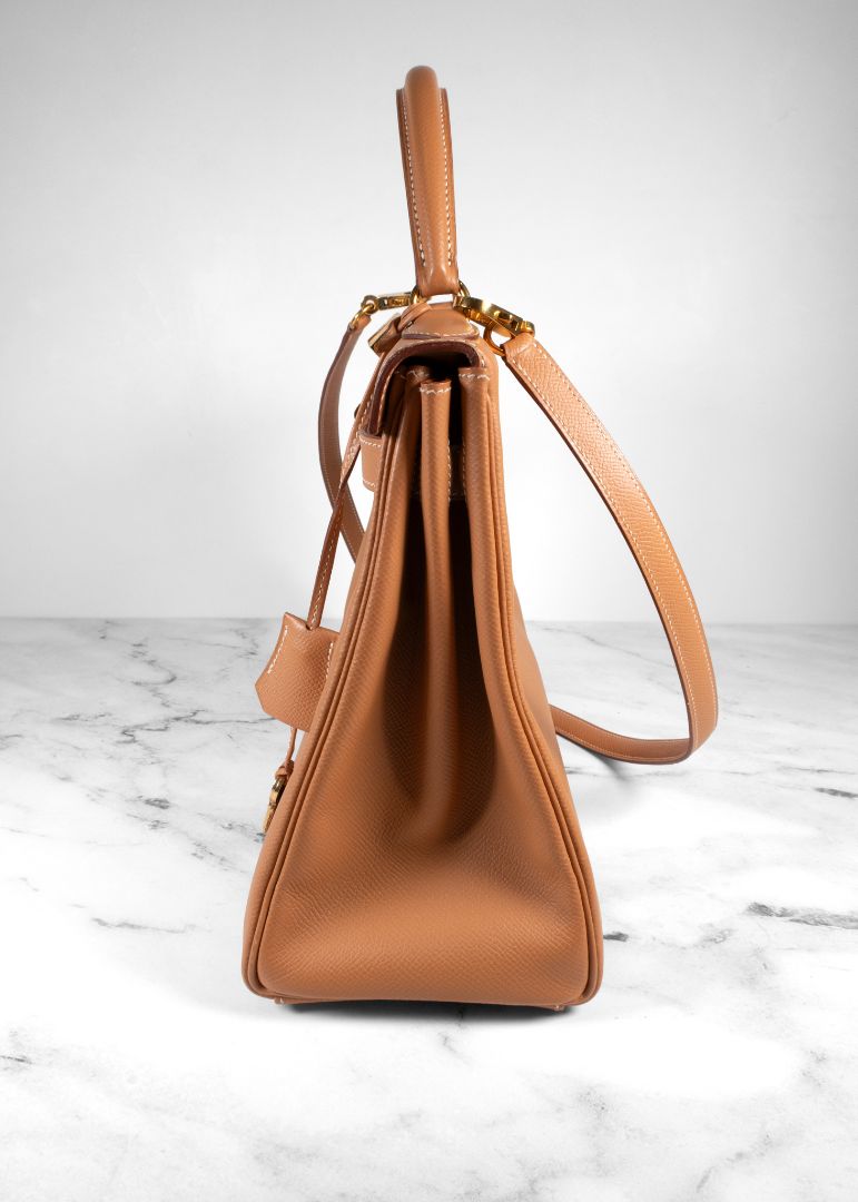 Hermes Tan Kelly 28 Souple
