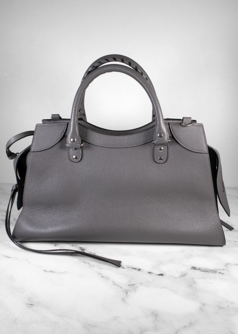 Balenciaga Grey Leather Medium Neo Classic City Satchel