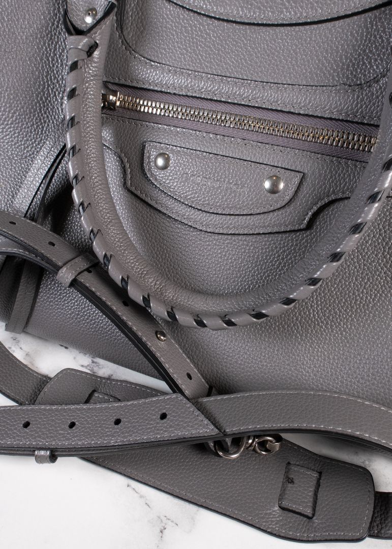 Balenciaga Grey Leather Medium Neo Classic City Satchel