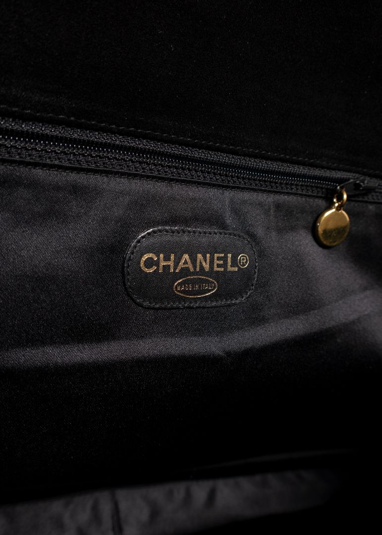 Chanel Black Suede XXL Flap Bag Wtih Gold Hardware