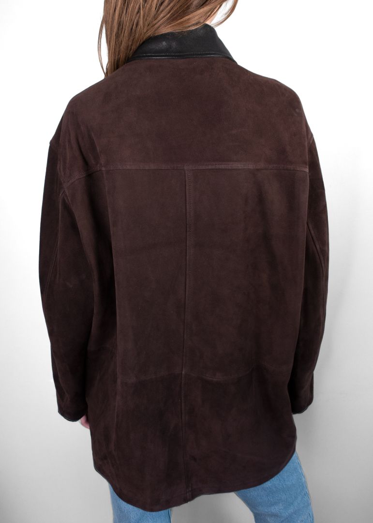 Nour Hammour Brown Suede Barn Jacket