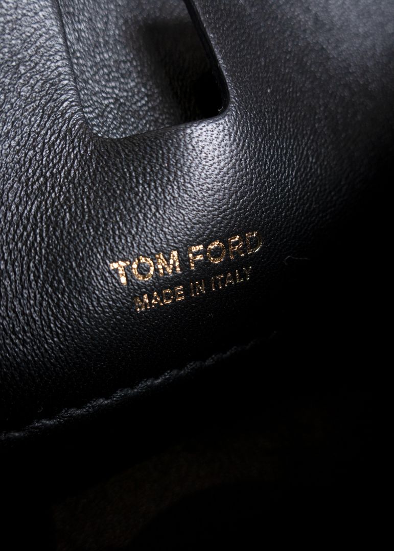 Tom Ford Light Brown Mini Shearling Bag With Gold Chain