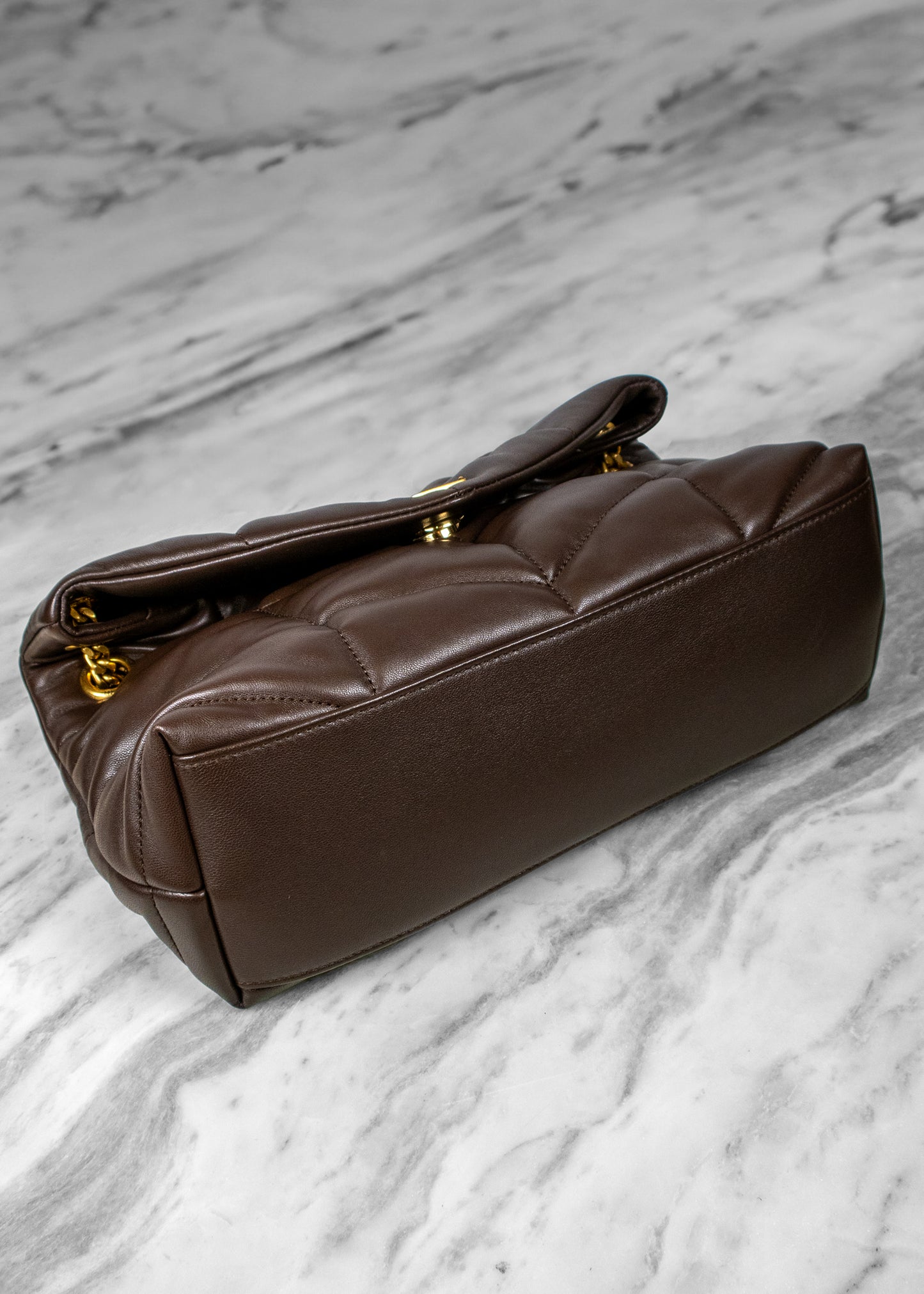 Saint Laurent Loulou Logo Plaque Puffer Chained Shoulder Bag