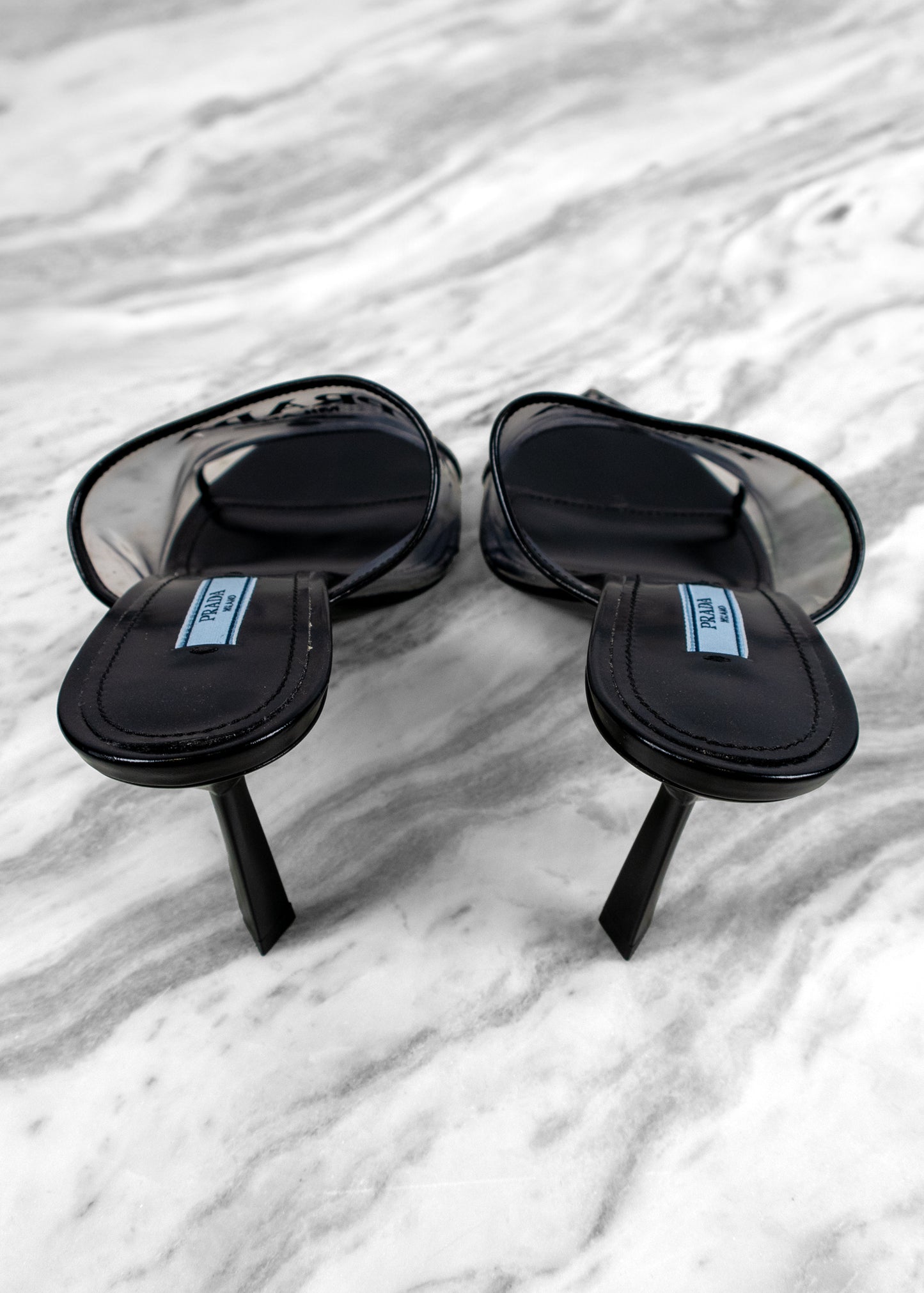 Prada Logo-print PVC Mules