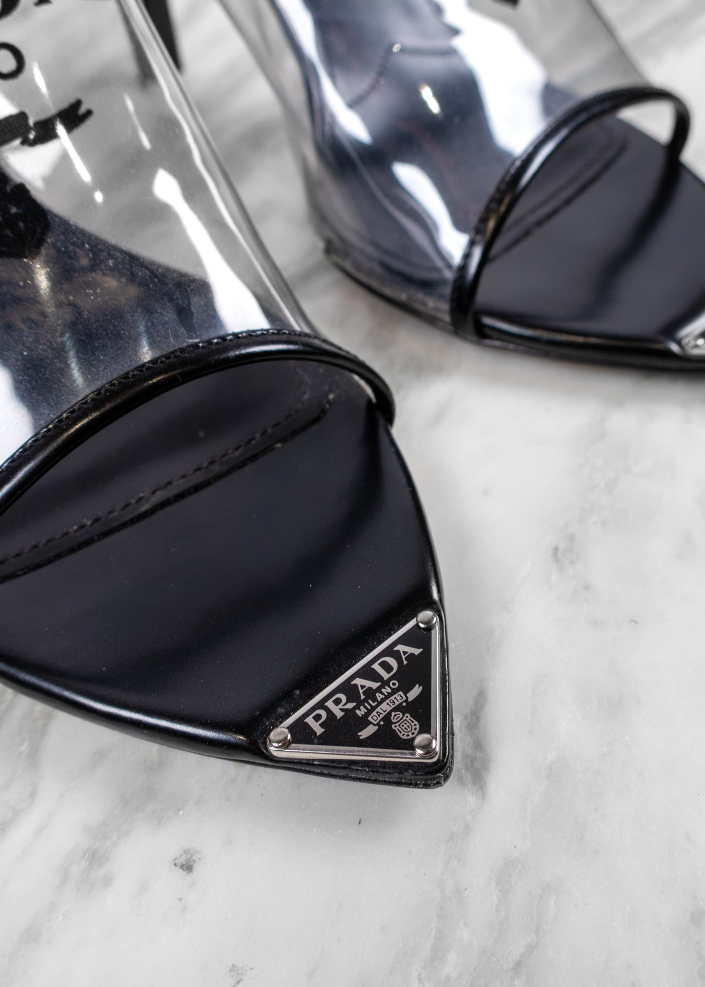 Prada Logo-print PVC Mules