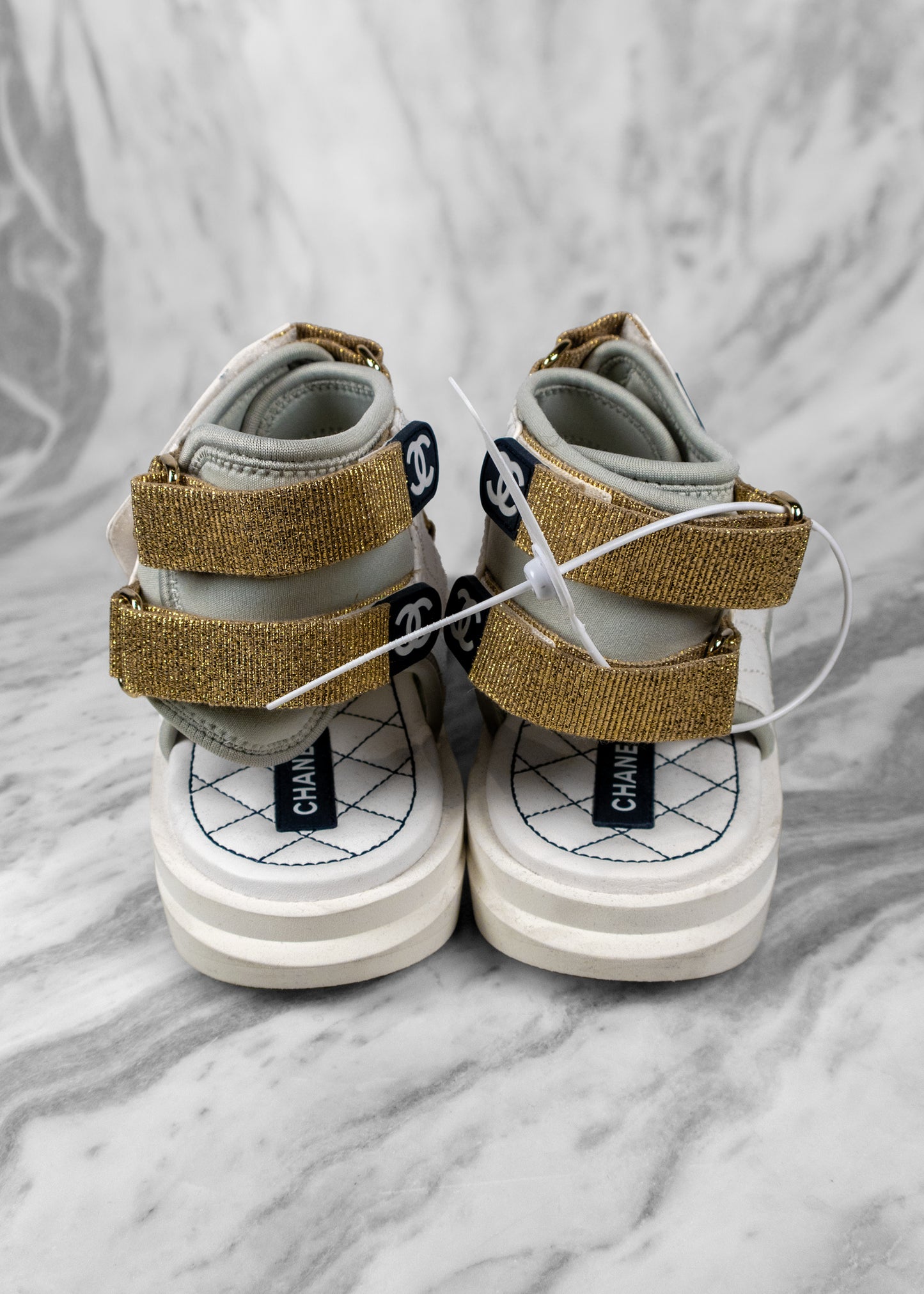 Chanel Goatskin Fabric Gladiator Sandals