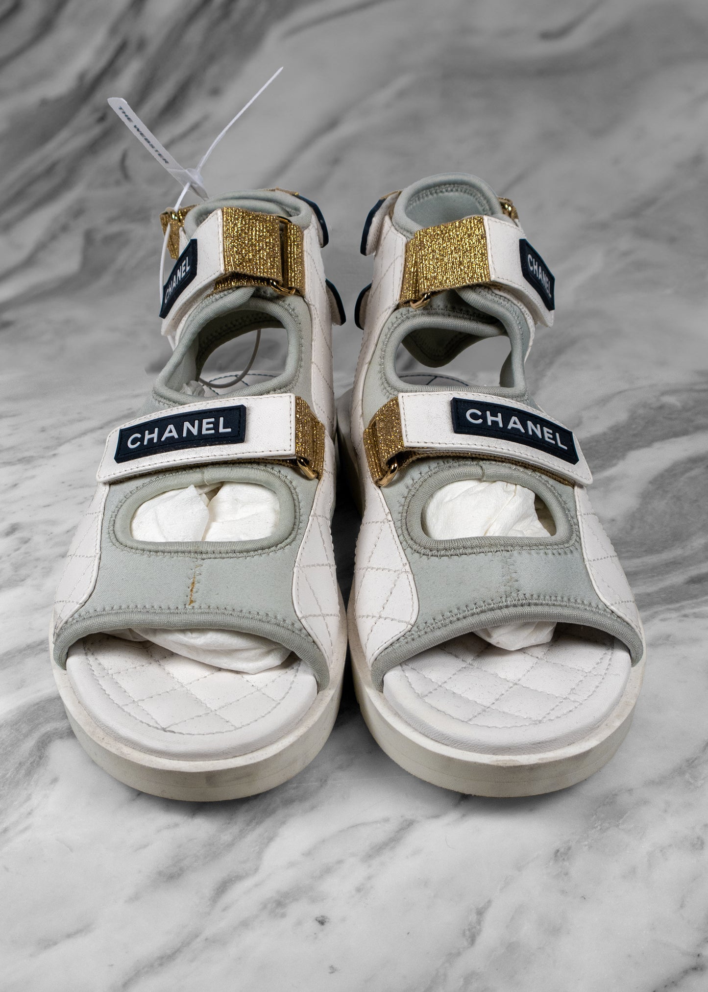 Chanel Goatskin Fabric Gladiator Sandals