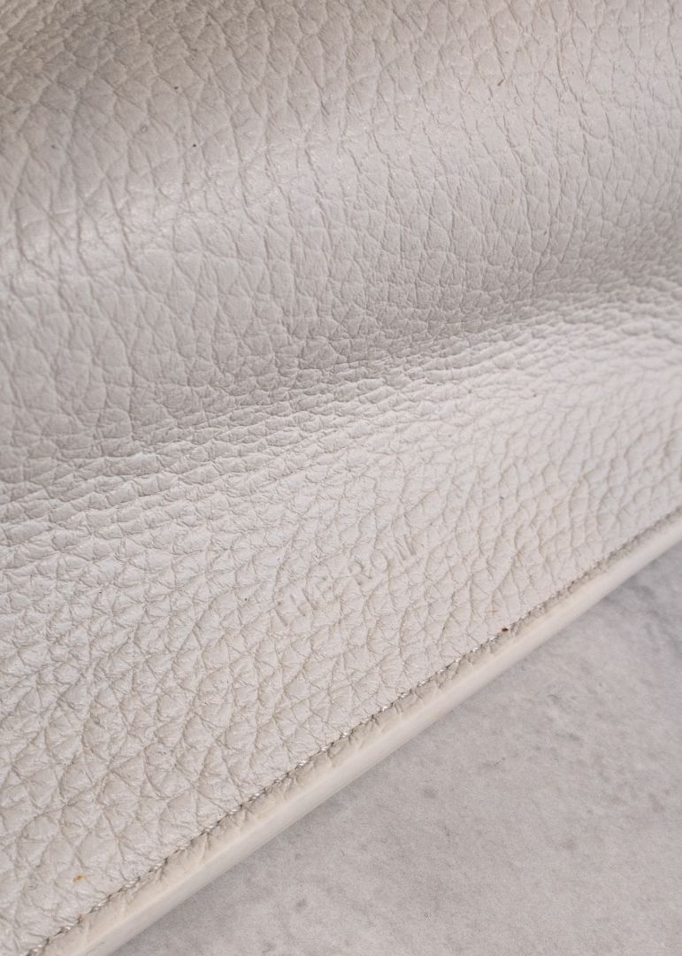 The Row White Leather Margaux Large Bag