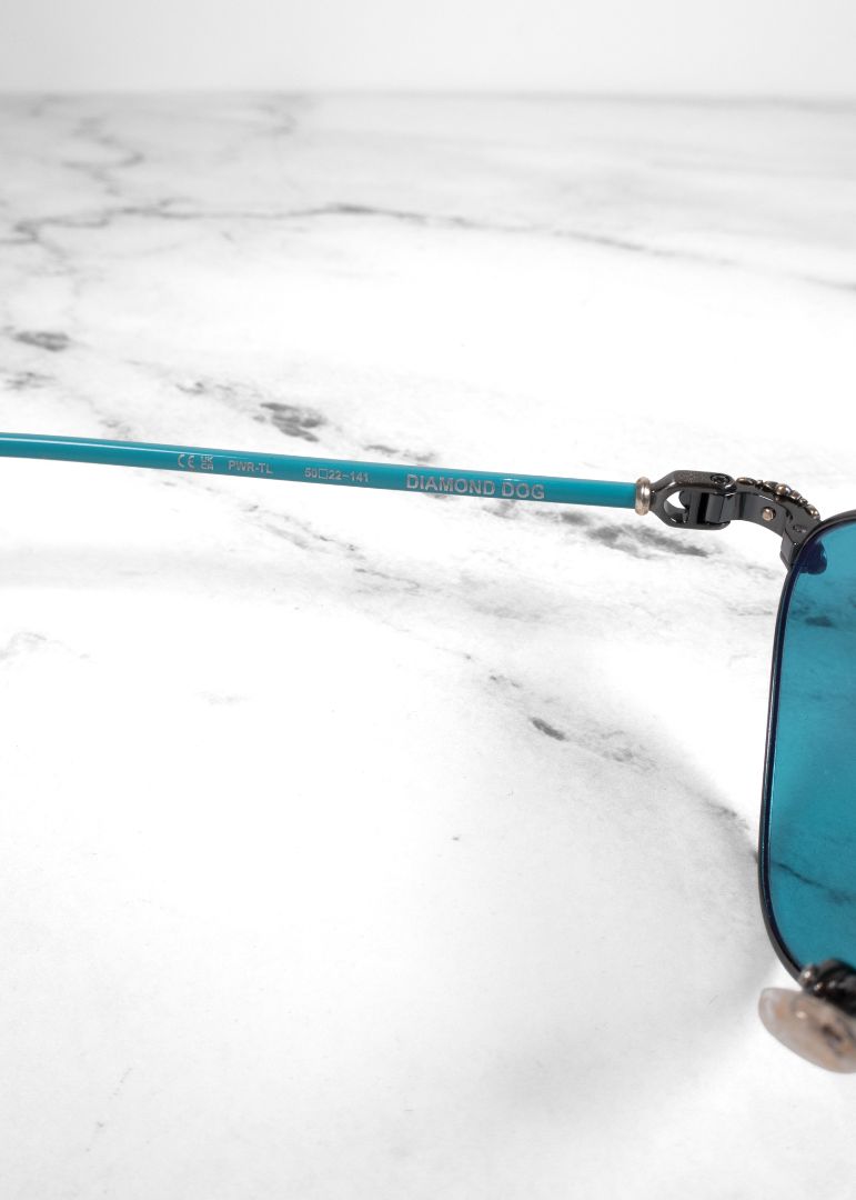 Chrome Hearts Teal Diamond Dog Sunglasses