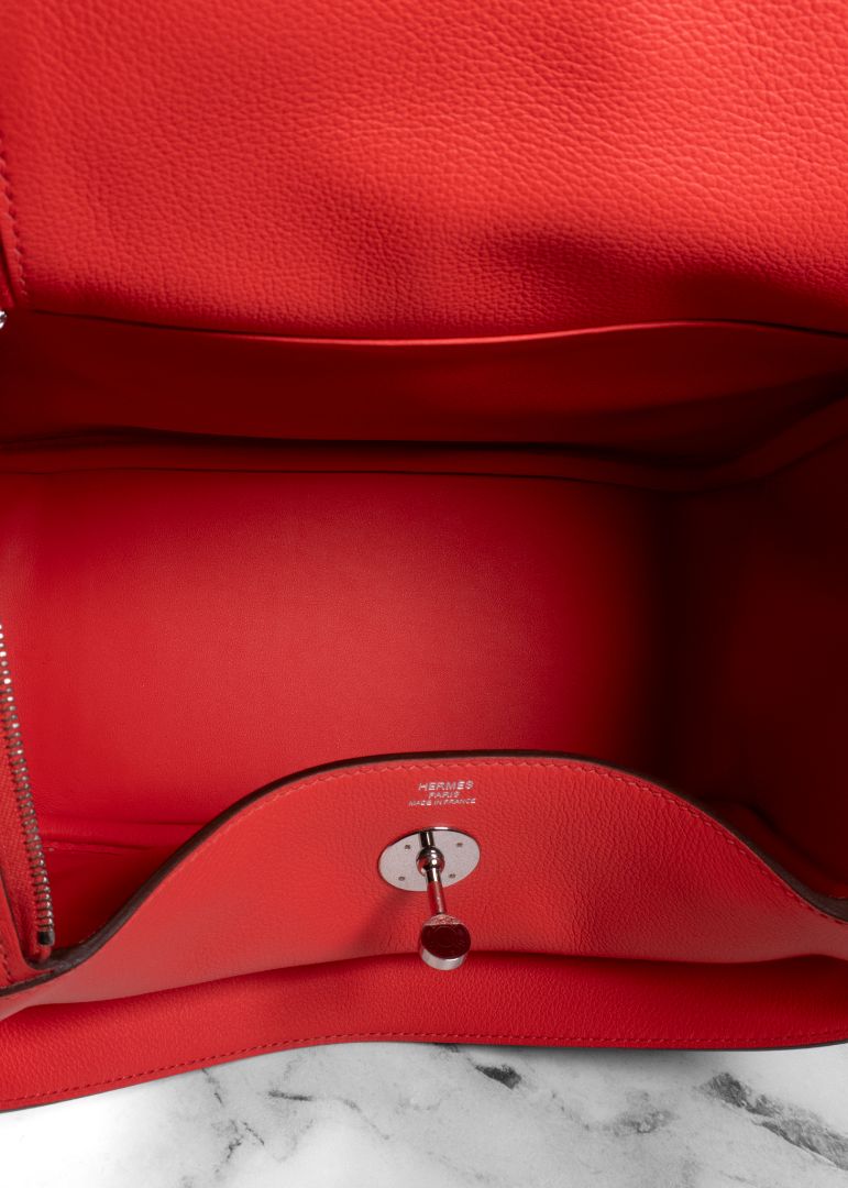 Hermes Rose Texas Lindy Bag