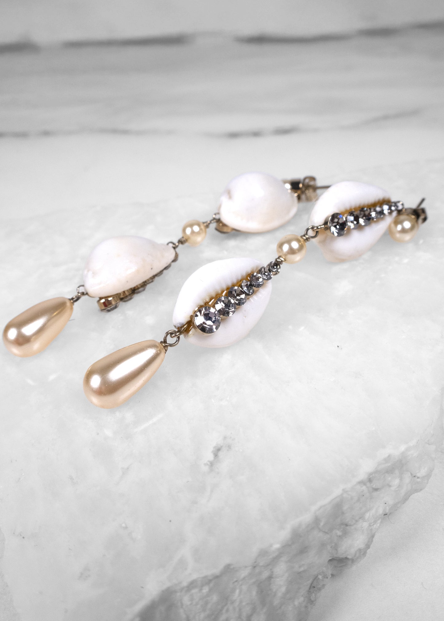 Etro Shell and Crystal Drop Earrings