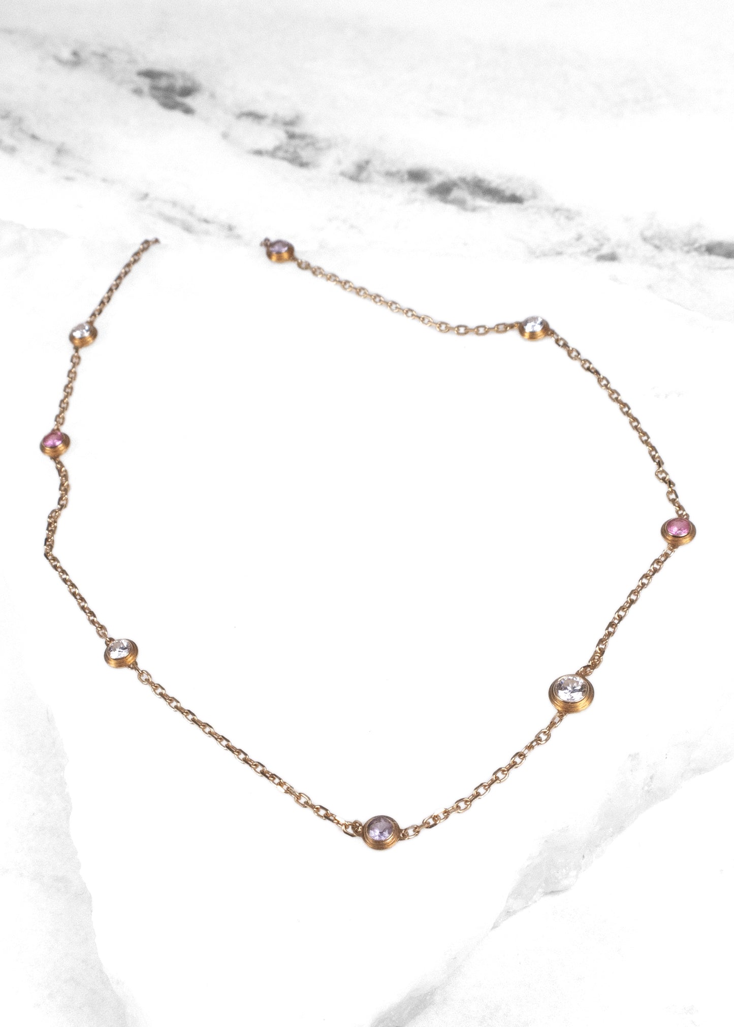 Cartier 18K rose gold and Pink Sapphire and Diamond necklace