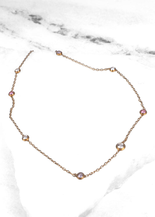 Cartier 18K rose gold and Pink Sapphire and Diamond necklace