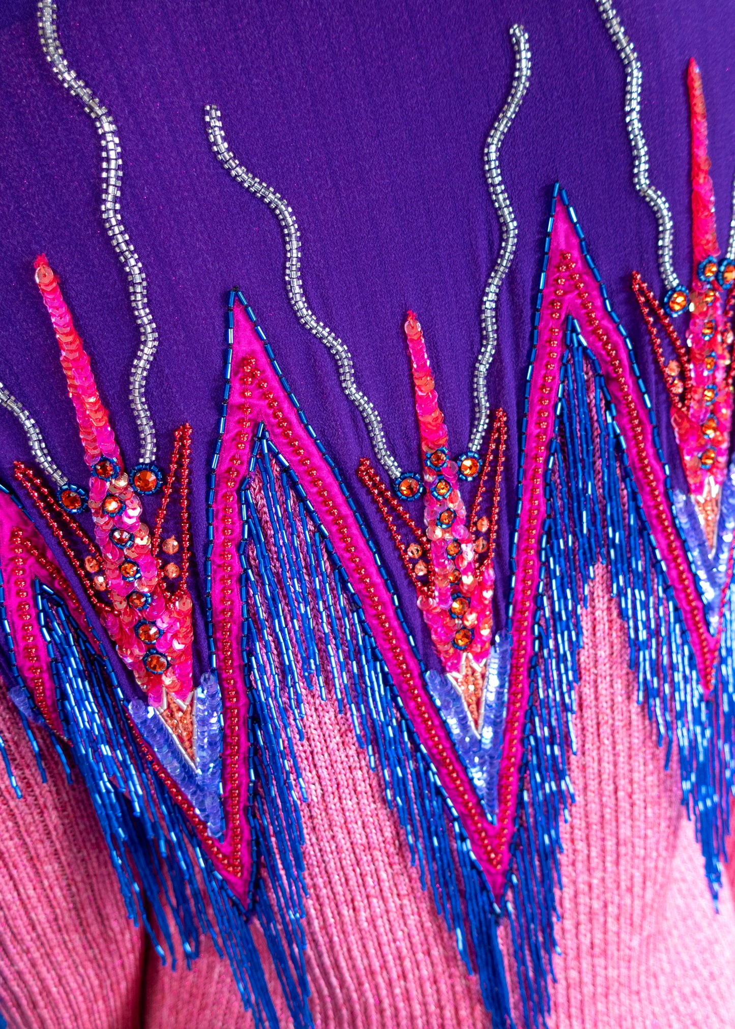 Gucci Pink & Purple Sequins & Fringe Cardigan