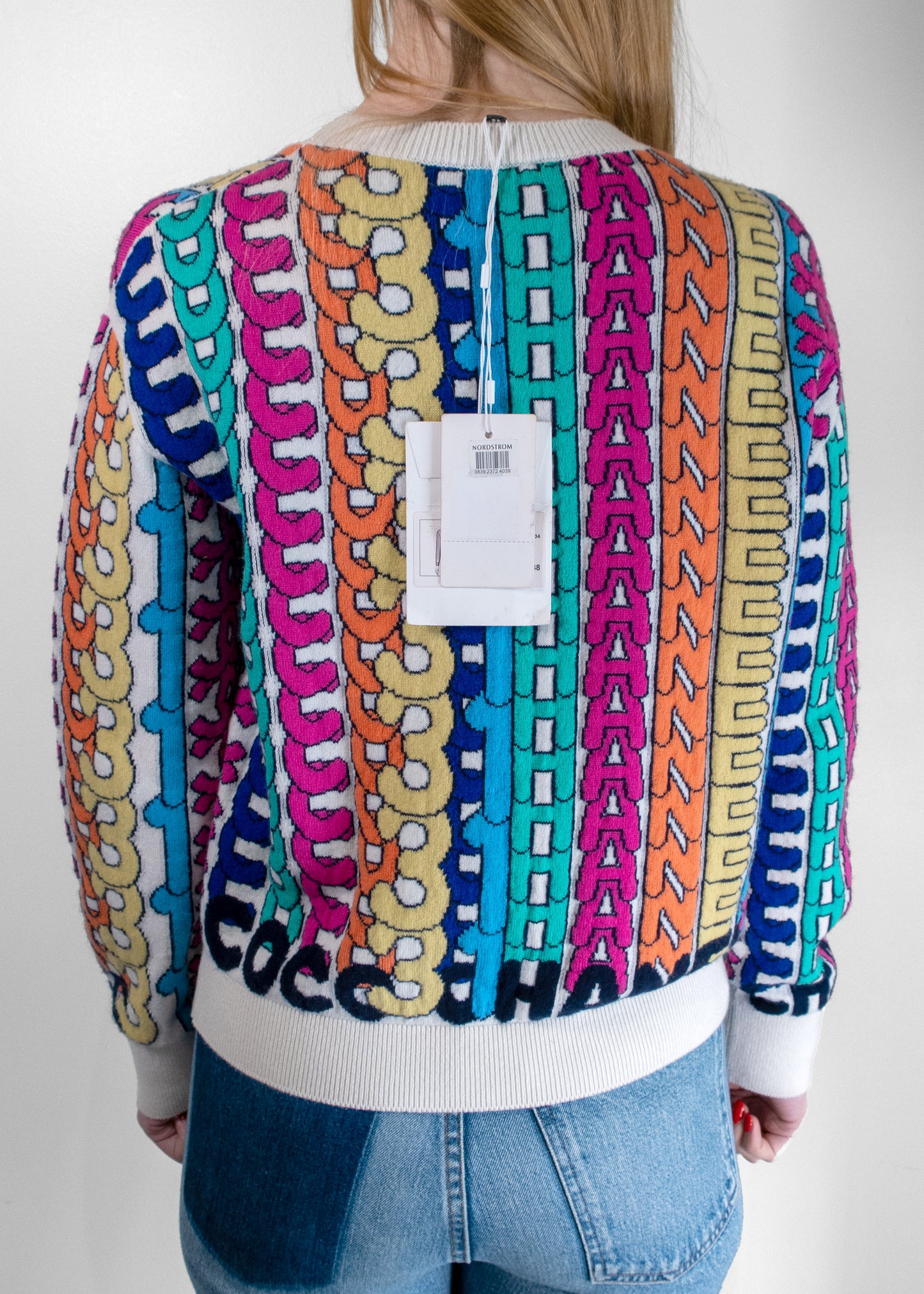 Chanel 21k Rainbow Letter Logo Sweater