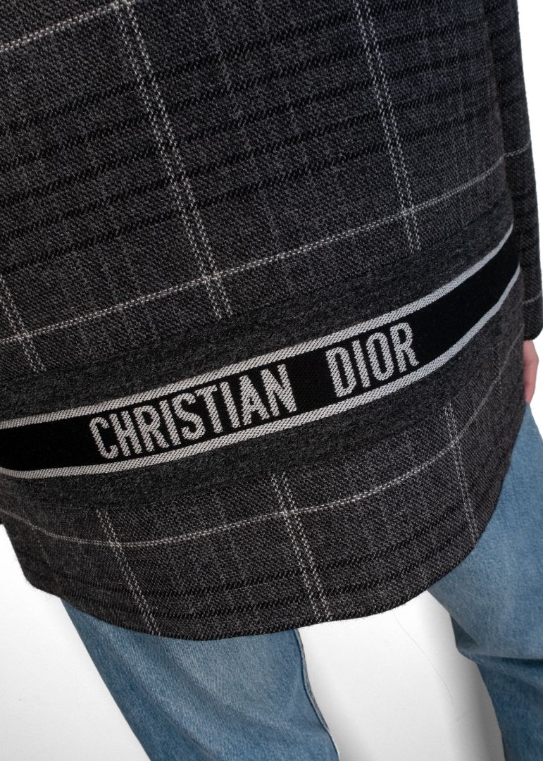 Dior Grey Plaid Double-Breasted Coat