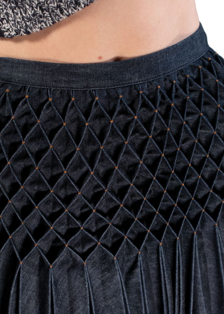 Dior Pleated Denim Maxi Skirt