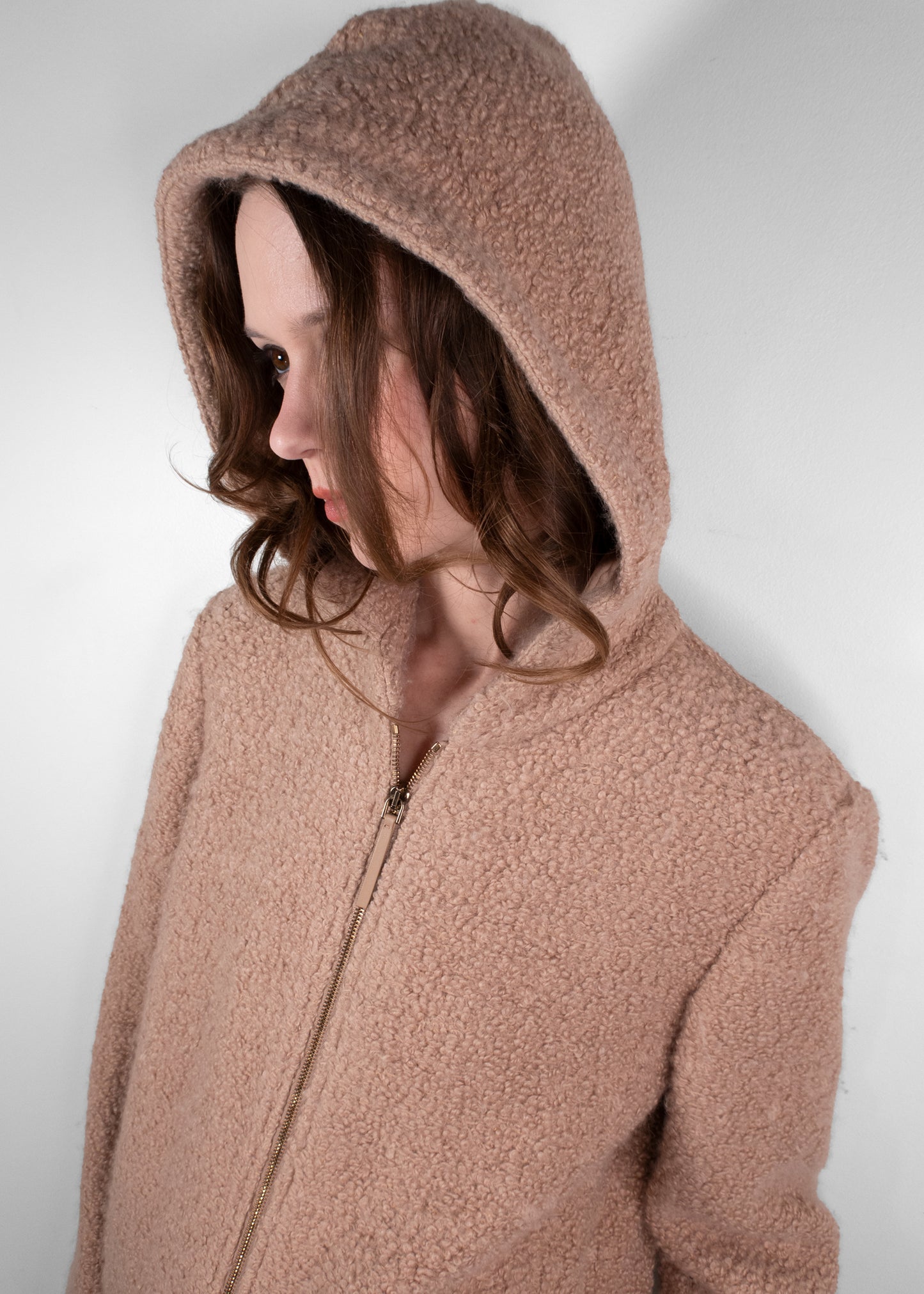 Gabriela Hearst Camel Alpaca Blend Zip Up Jacket