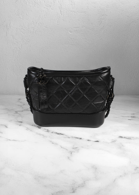 Chanel Aged Calfskin Quilted Small Gabrielle Hobo