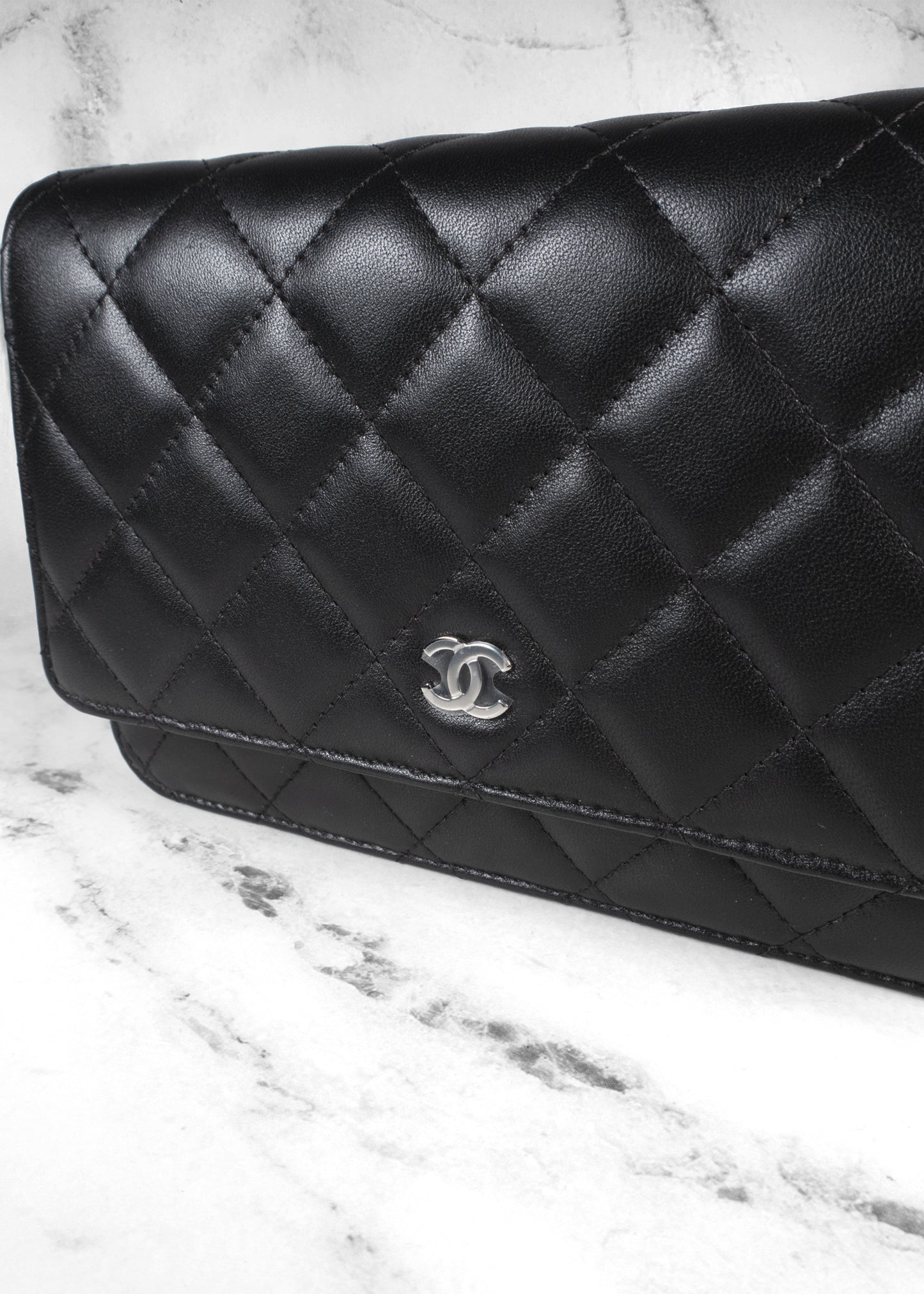 Chanel Lambskin Classic Quilted Wallet On Chain
