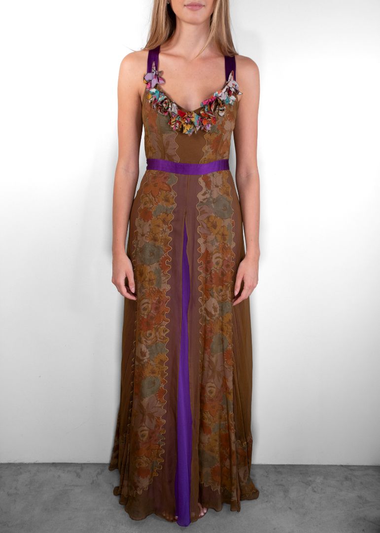 etro silk maxi dress Etro Floral Print Silk Maxi Gown – Fashion Full Circle
