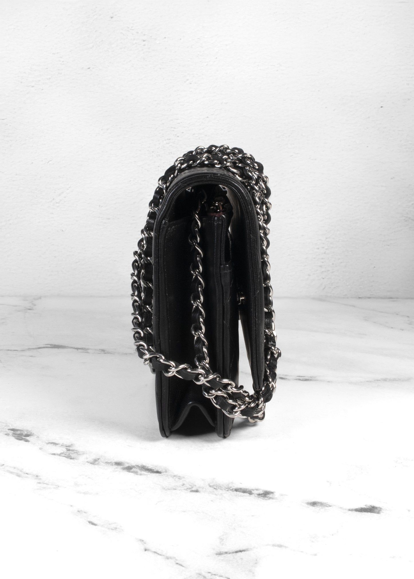 Chanel Lambskin Classic Quilted Wallet On Chain