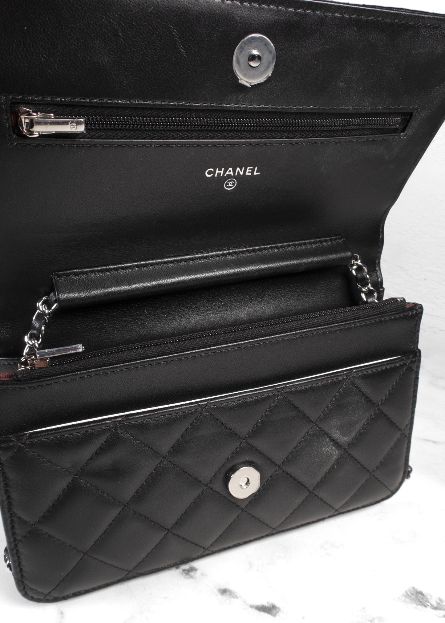 Chanel Lambskin Classic Quilted Wallet On Chain