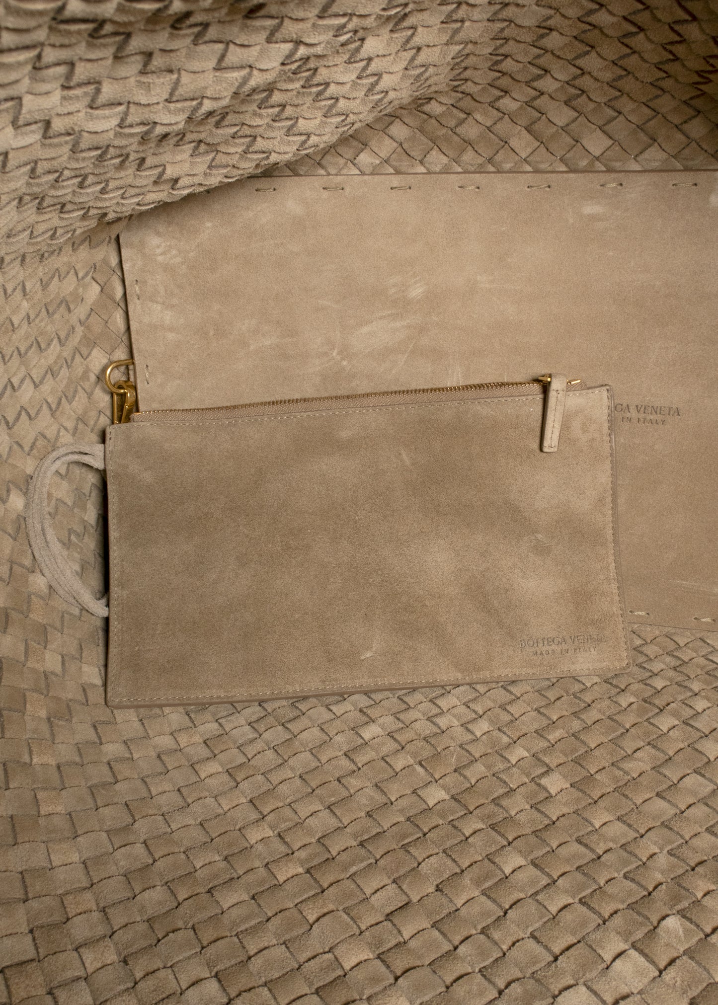 Bottega Veneta Cabat Intrecciato Suede Tote