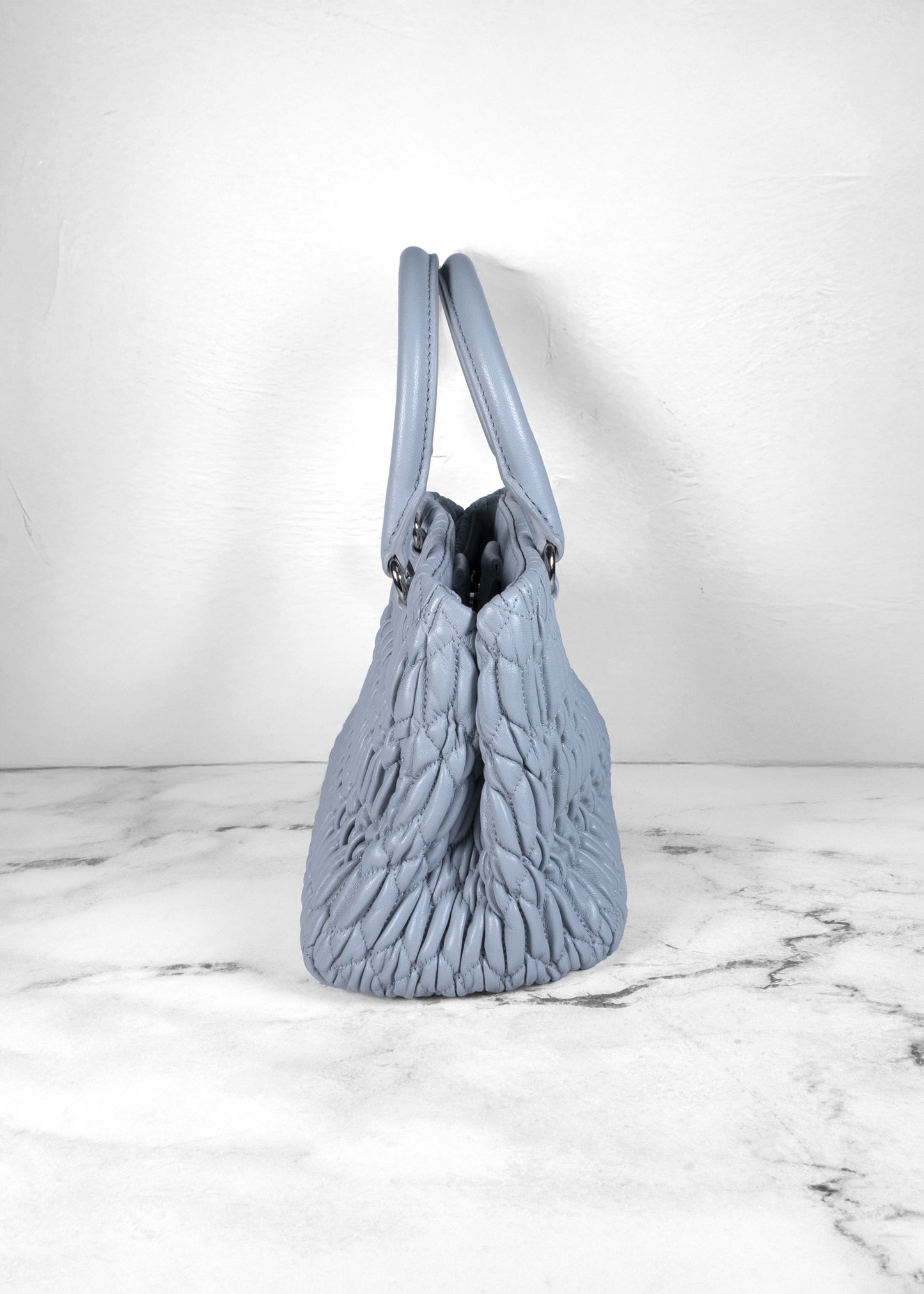 Miu Miu Crystal-Embellished Logo-Plaque Mini Bag