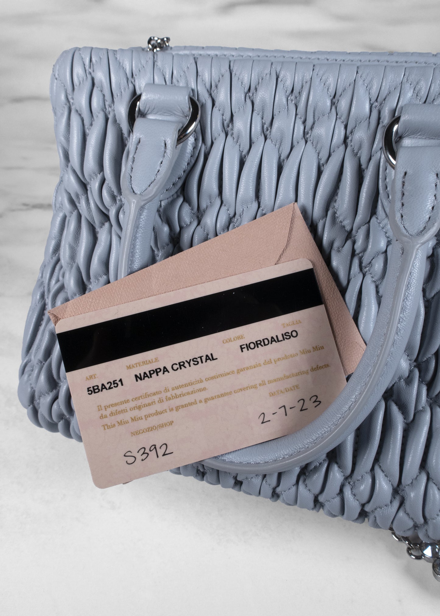 Miu Miu Crystal-Embellished Logo-Plaque Mini Bag