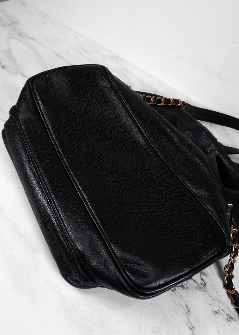 Chanel Black Caviar Leather Backpack