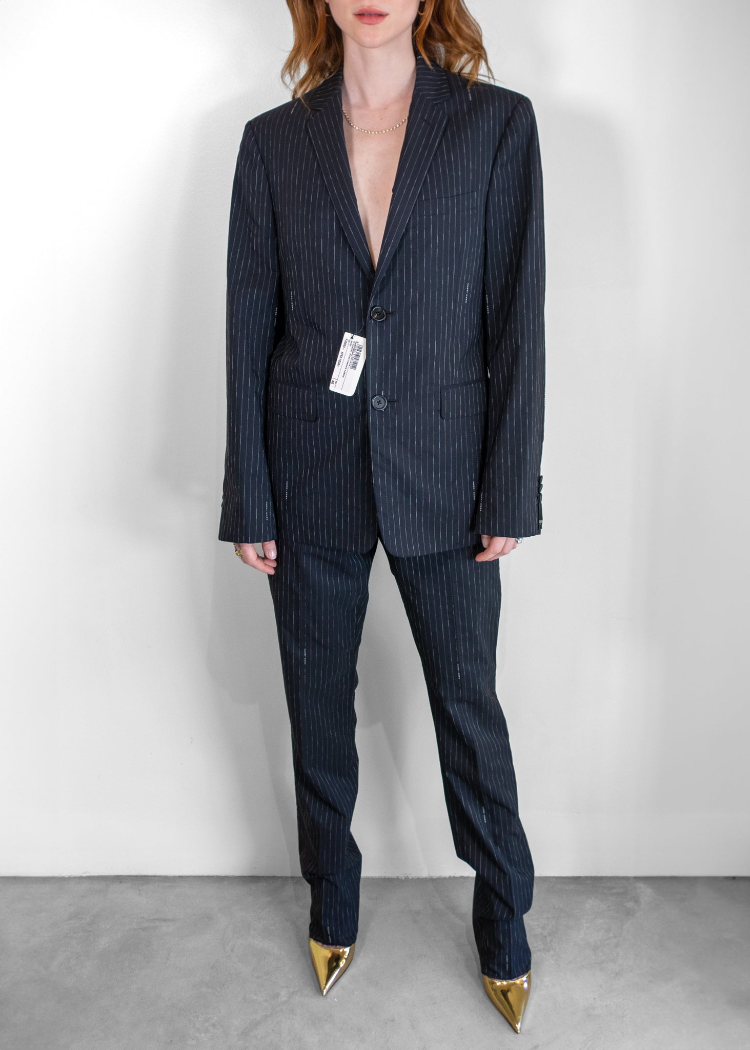 Fendi Pinstripe Single breasted Suit Fashion Full Circle