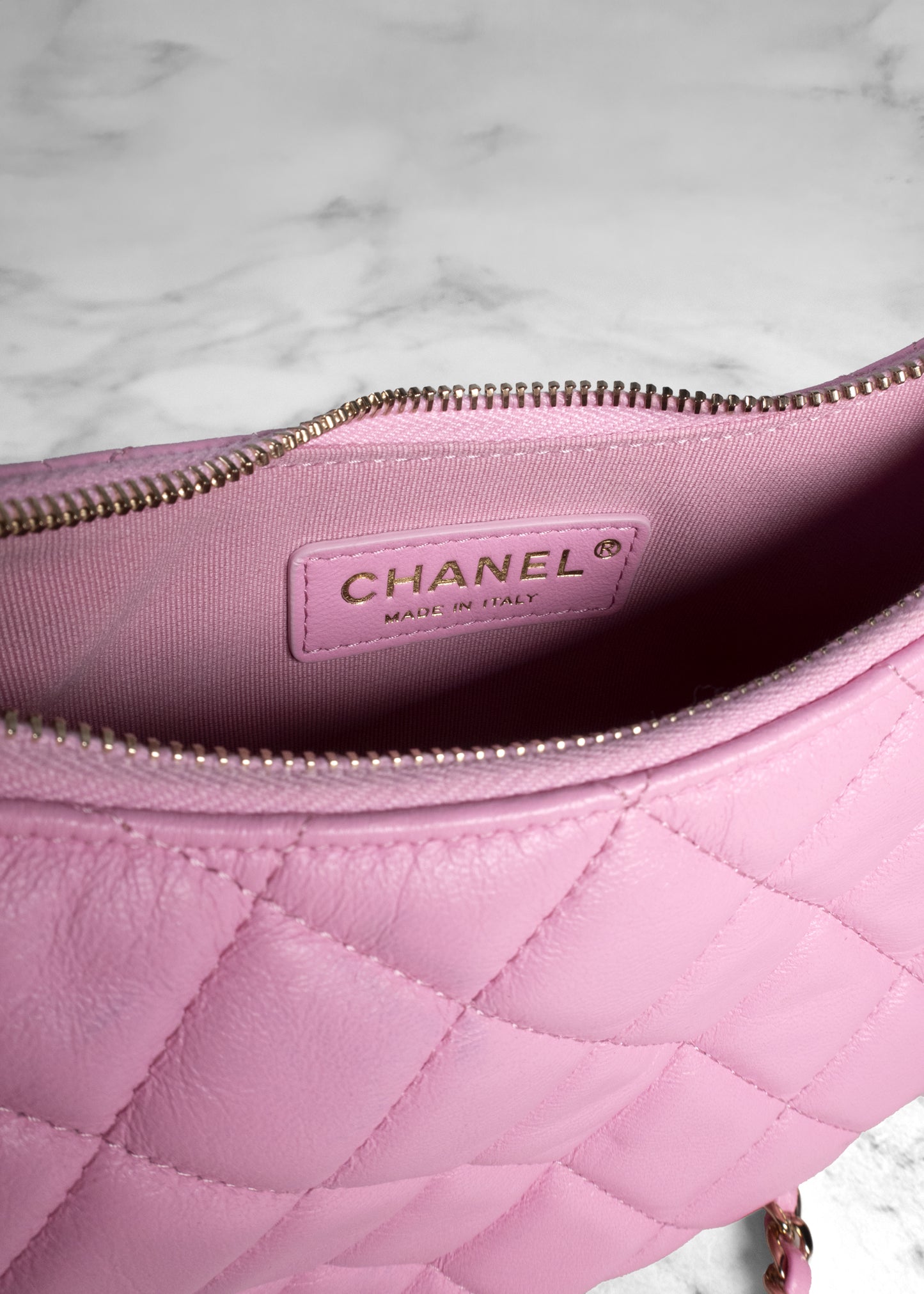 Chanel Lambskin Quilted Small Pink Hobo Bag