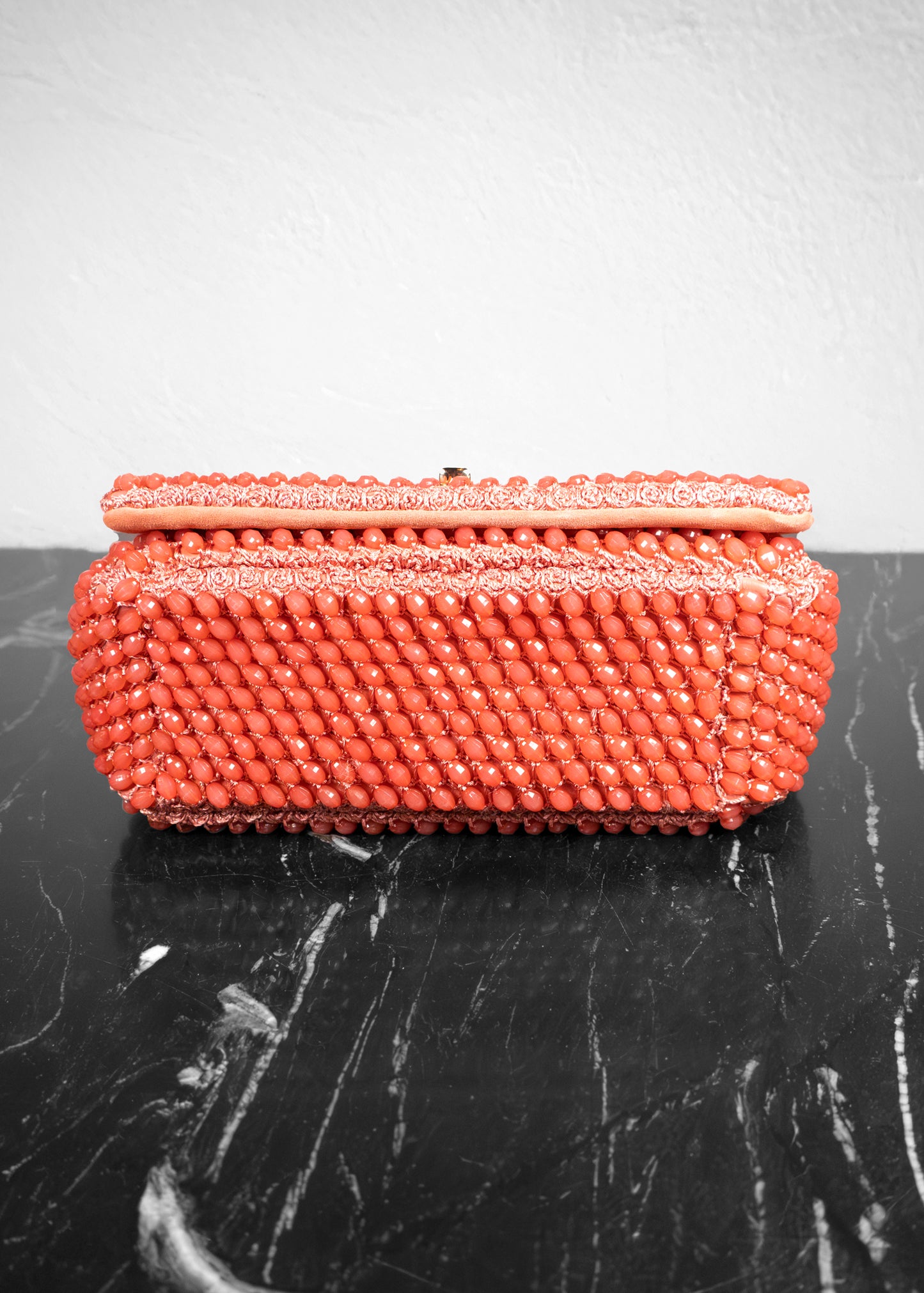 Christian Dior Beaded Coral Caro Bag