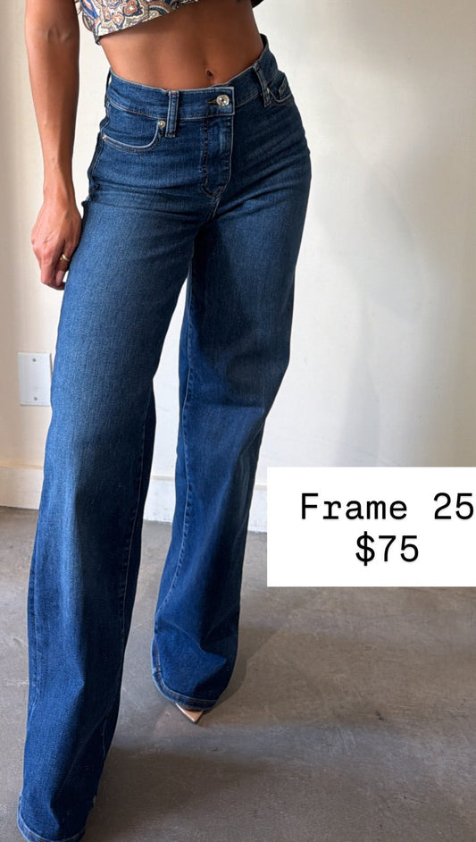 Frame le slim palazzo long jeans size 25
